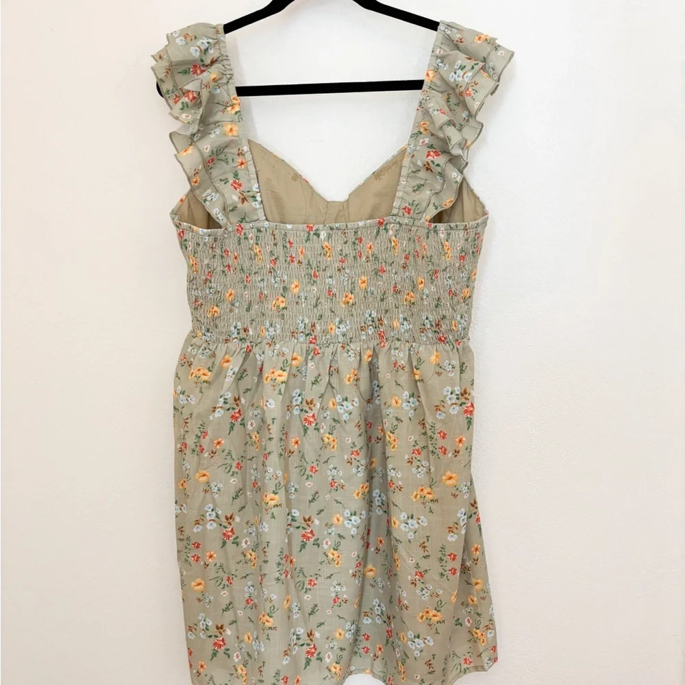 Floral Mini Dress in Matcha Green Size 1XL - Picture 6 of 11